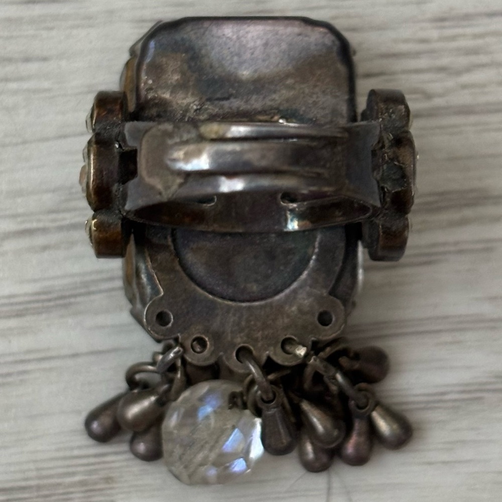 Cocktail Statement Stone With Dangle Charm Balls … - image 7